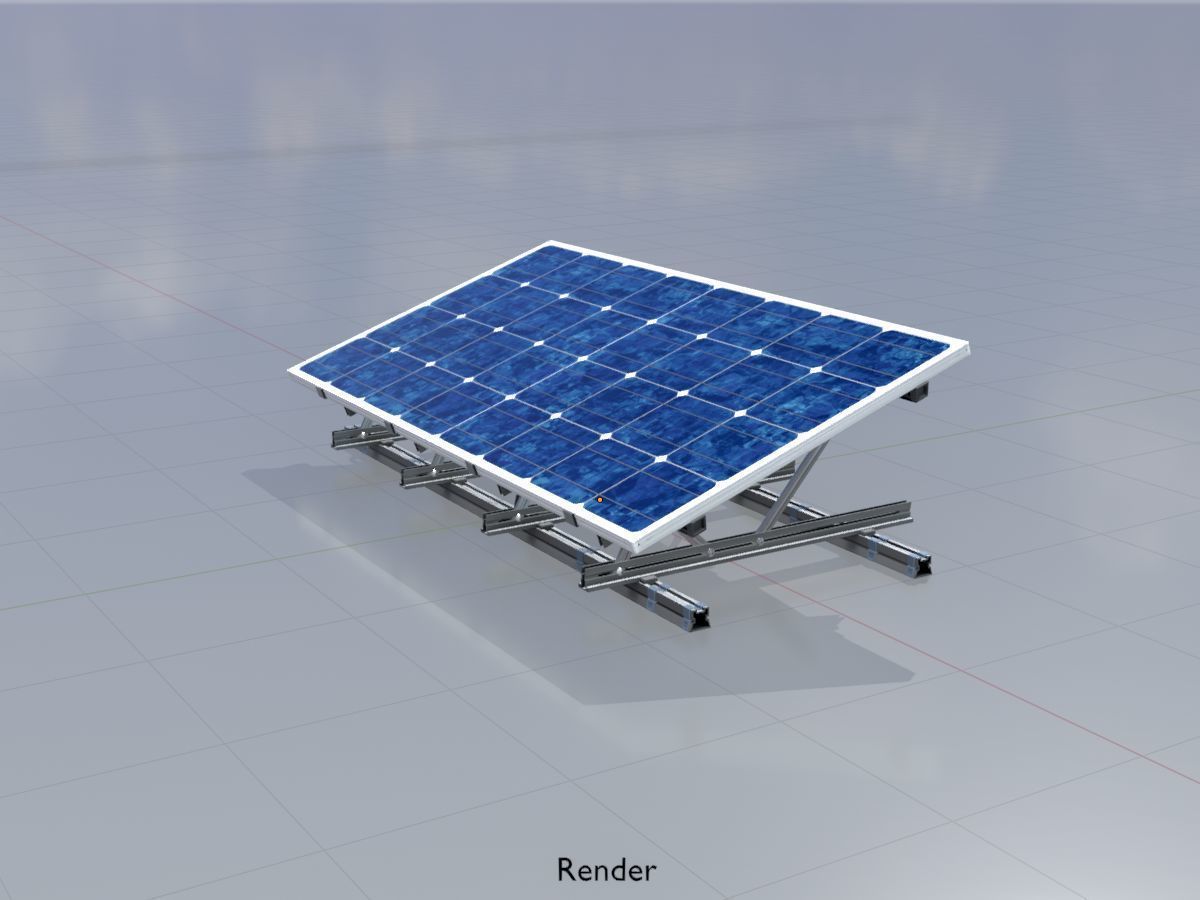 Solar module version 3 2x4m with stand 3D Model Collection_31