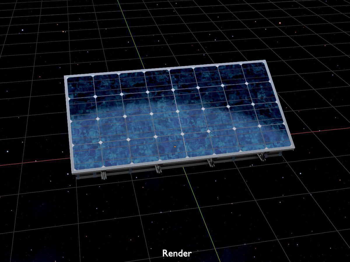 Solar module version 3 2x4m with stand 3D Model Collection_5