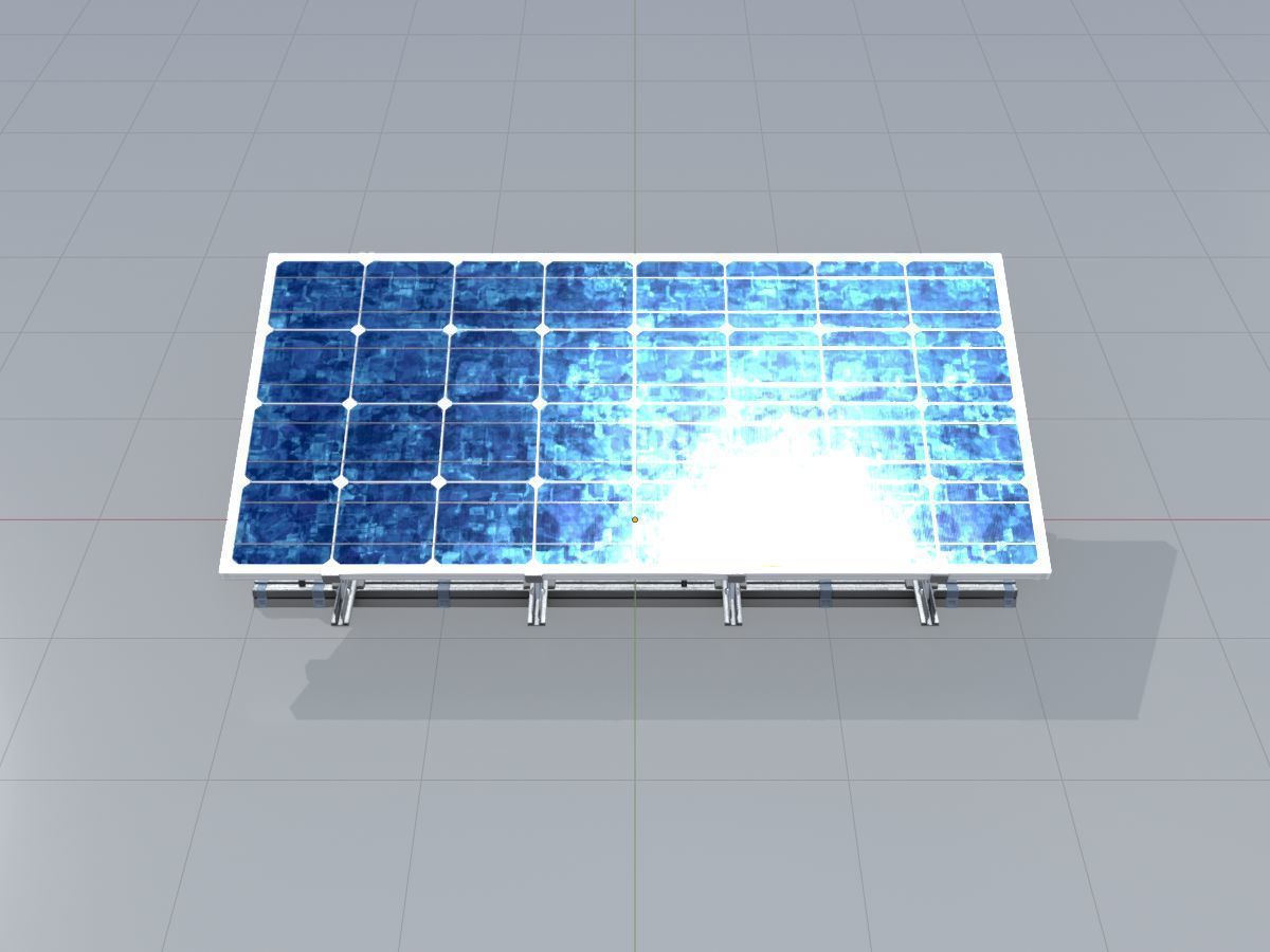 Solar module version 3 2x4m with stand 3D Model Collection_37