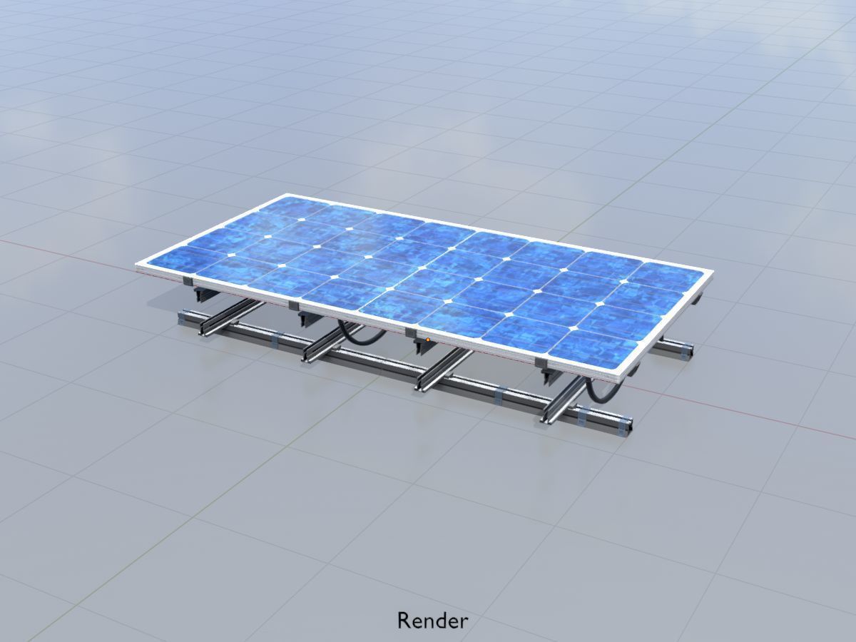 Solar module version 3 2x4m with stand 3D Model Collection_53