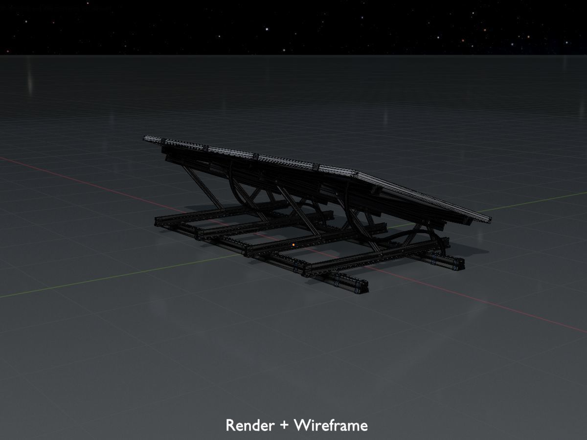 Solar module version 3 2x4m with stand 3D Model Collection_44