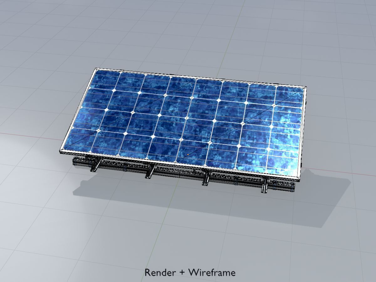 Solar module version 3 2x4m with stand 3D Model Collection_42