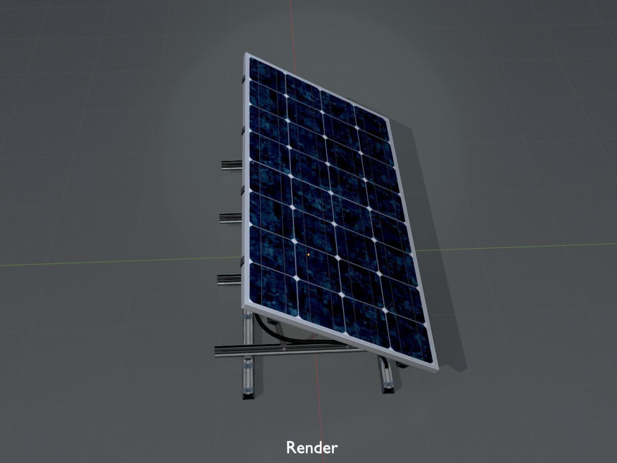 Solar module version 3 2x4m with stand 3D Model Collection_16