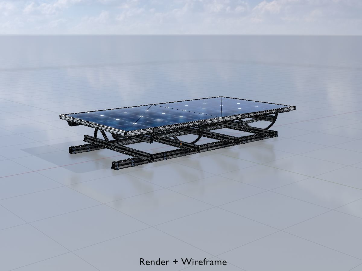 Solar module version 3 2x4m with stand 3D Model Collection_63