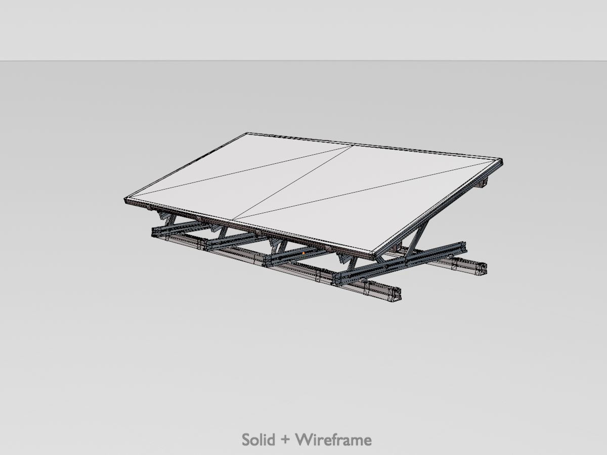 Solar module version 3 2x4m with stand 3D Model Collection_27