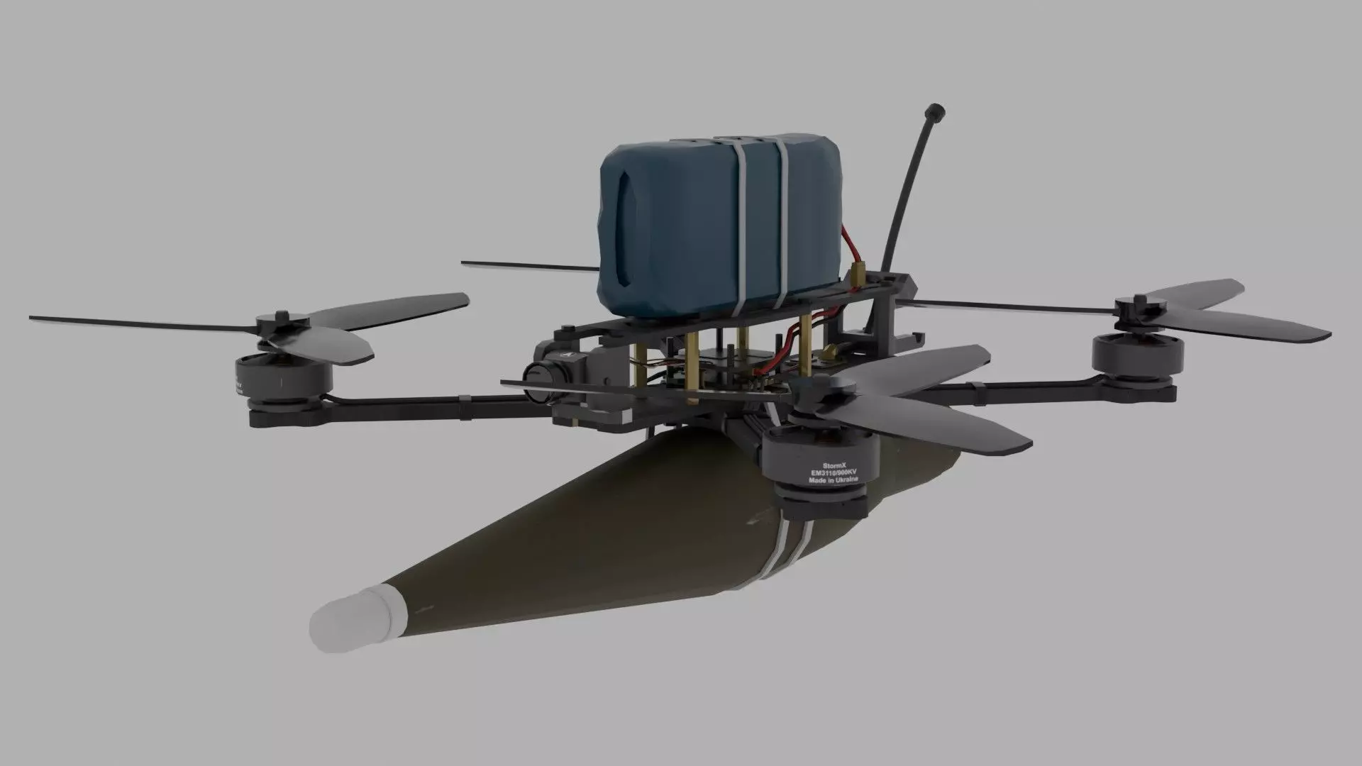 FPV kamikaze drone Low-poly 3D model_0