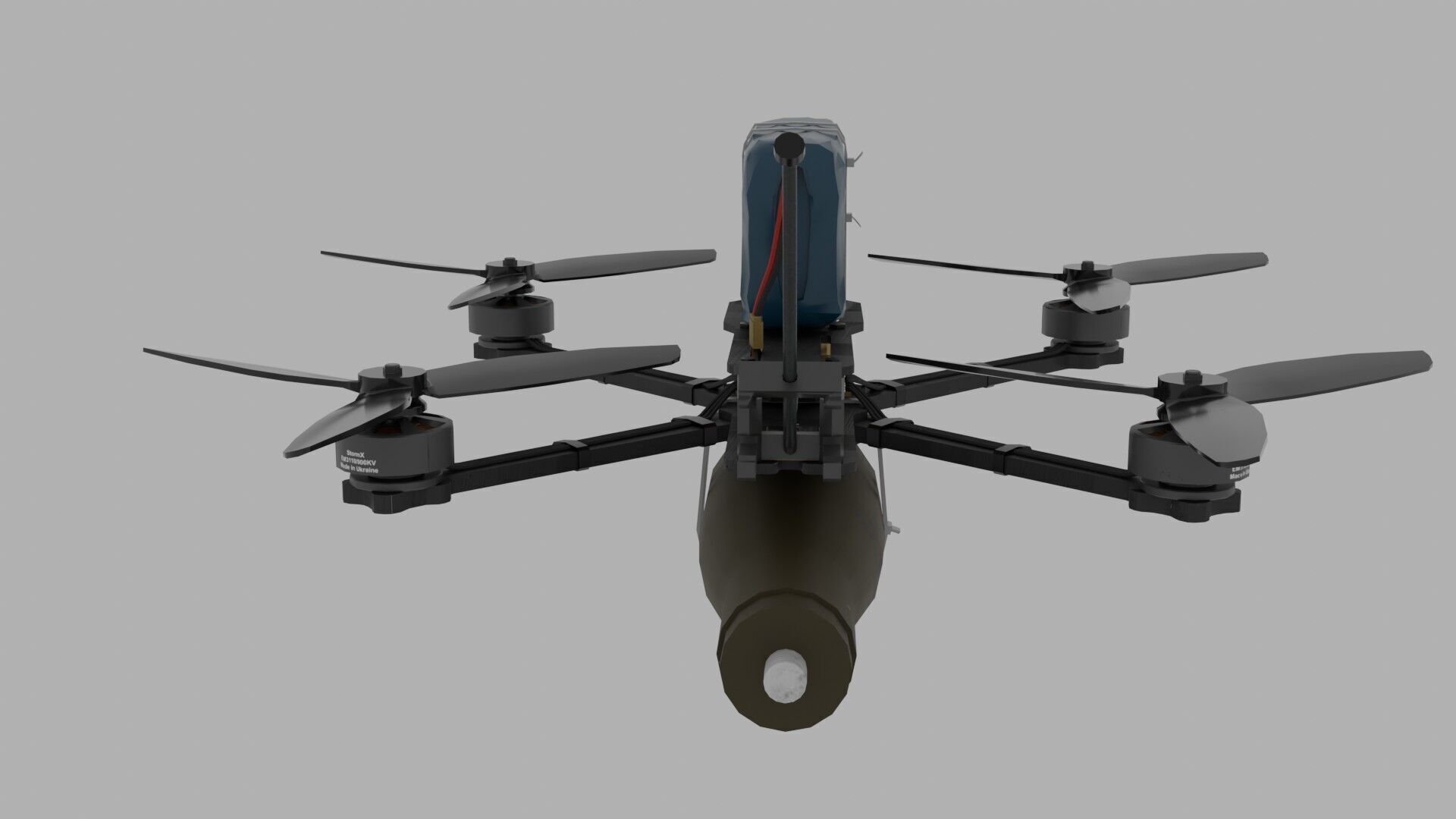 FPV kamikaze drone Low-poly 3D model_2