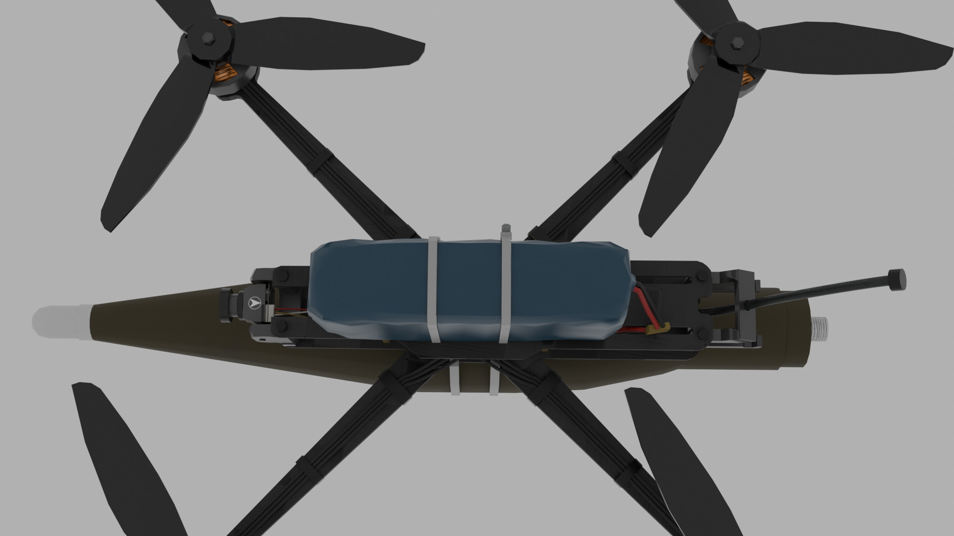 FPV kamikaze drone Low-poly 3D model_10