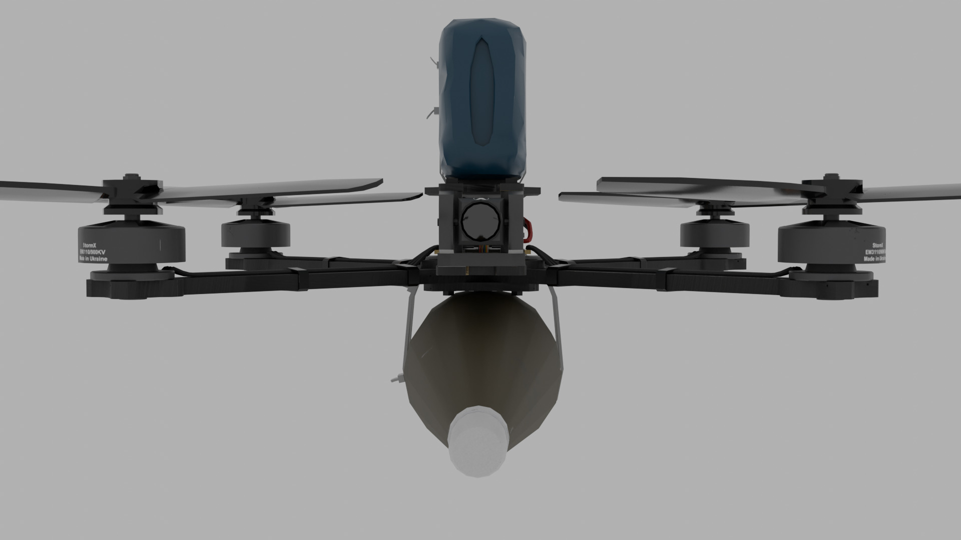 FPV kamikaze drone Low-poly 3D model_9