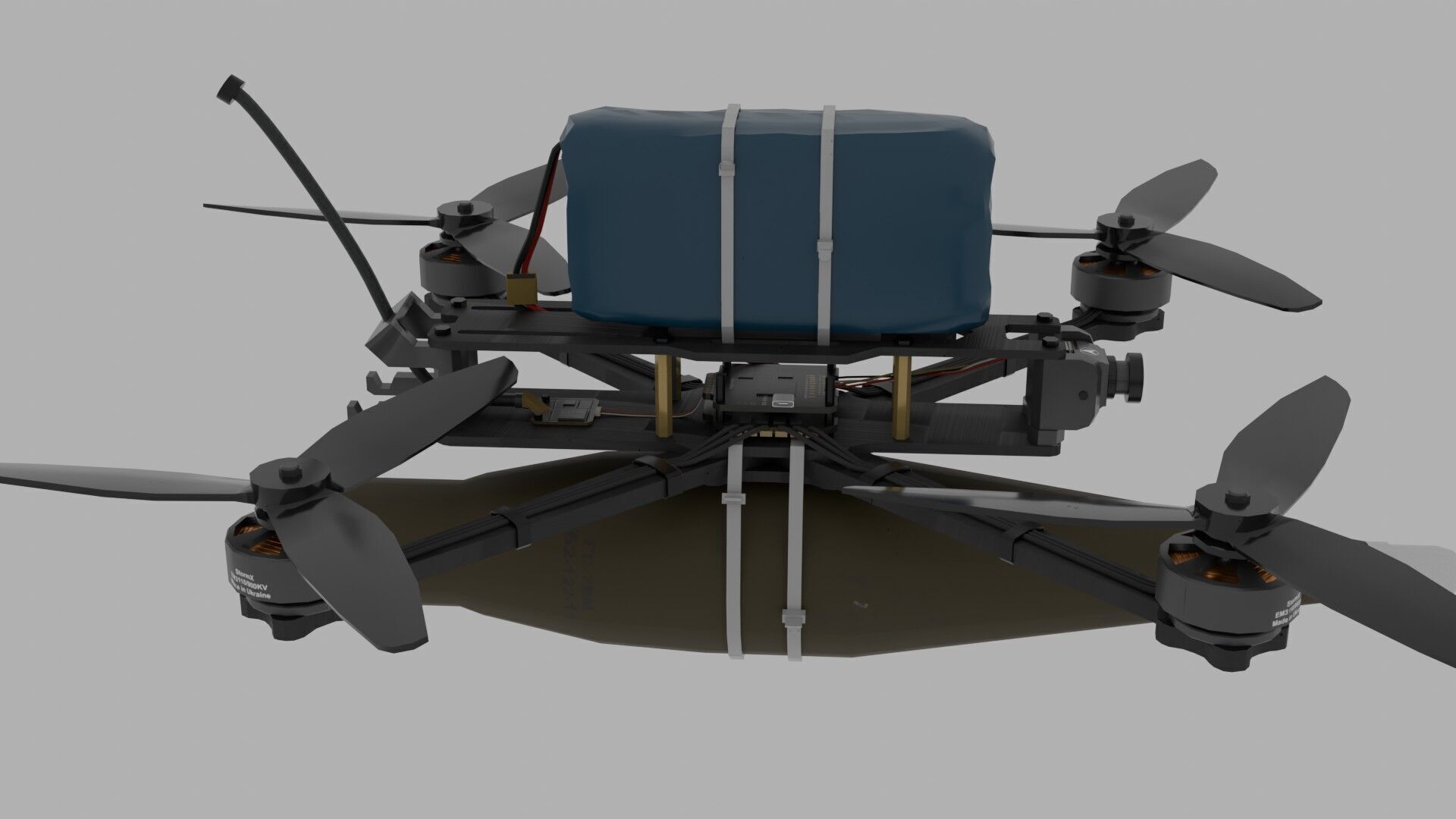 FPV kamikaze drone Low-poly 3D model_1