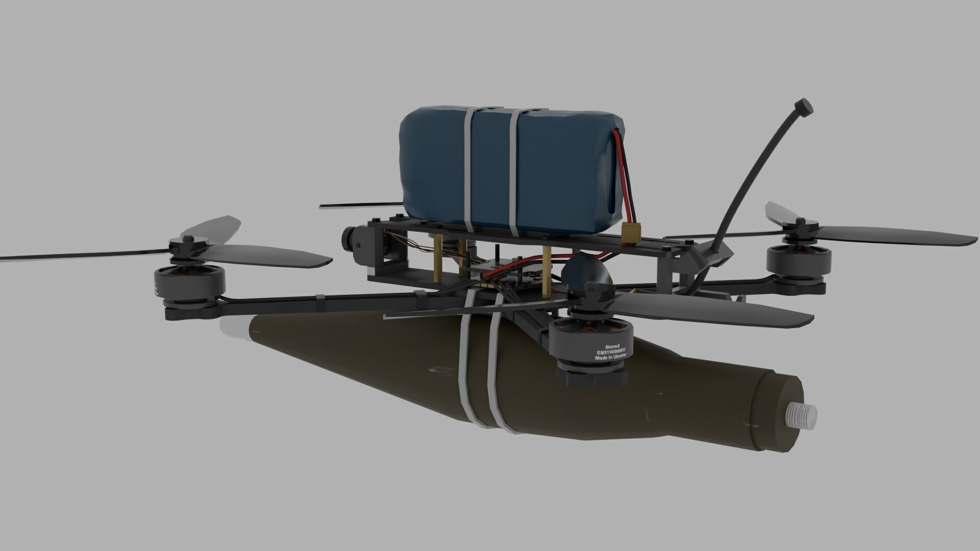 FPV kamikaze drone Low-poly 3D model_7