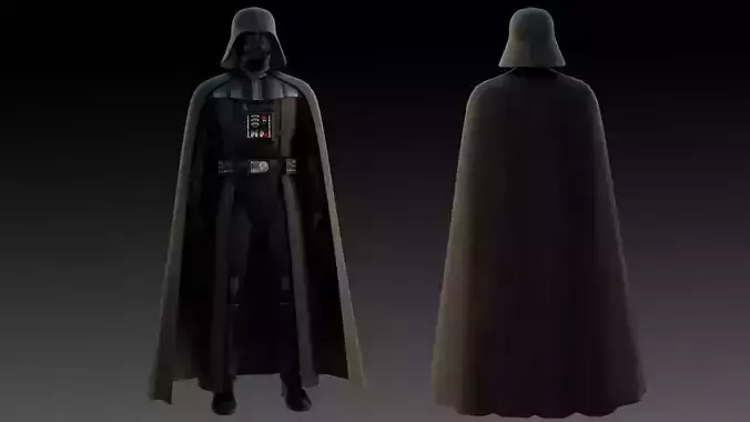 Darth Vader Armored Villain 3D Model Rigged Game-Ready Low-poly 3D model