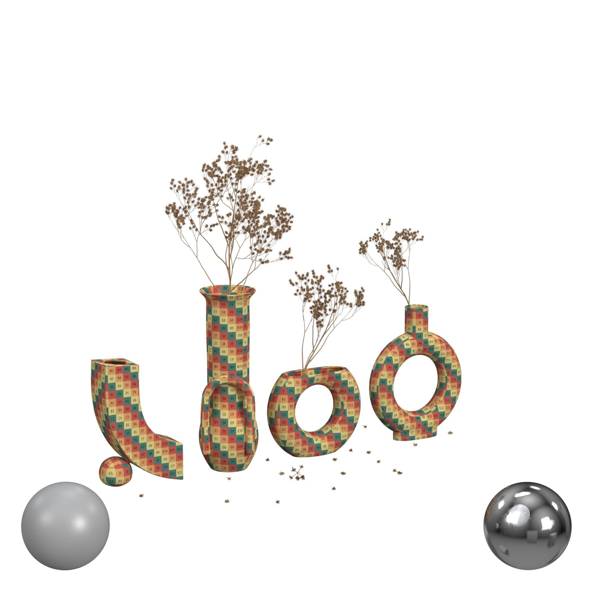 Dry flowers 3D model_2