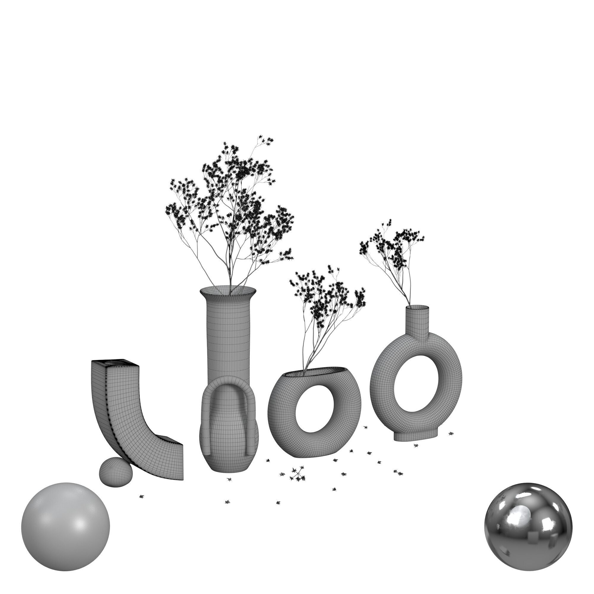 Dry flowers 3D model_3