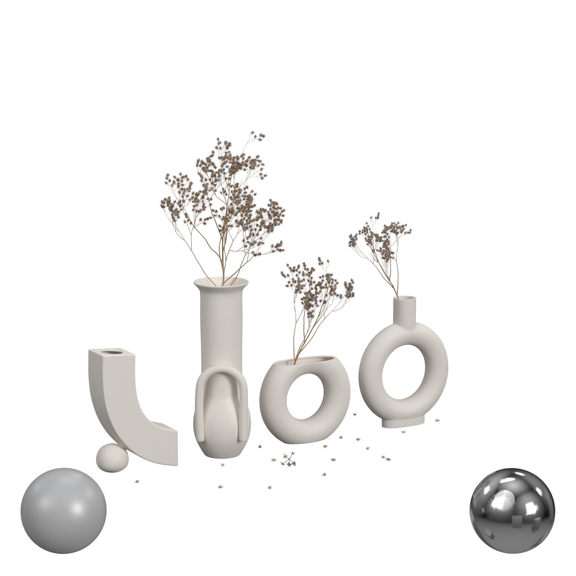 Dry flowers 3D model_1