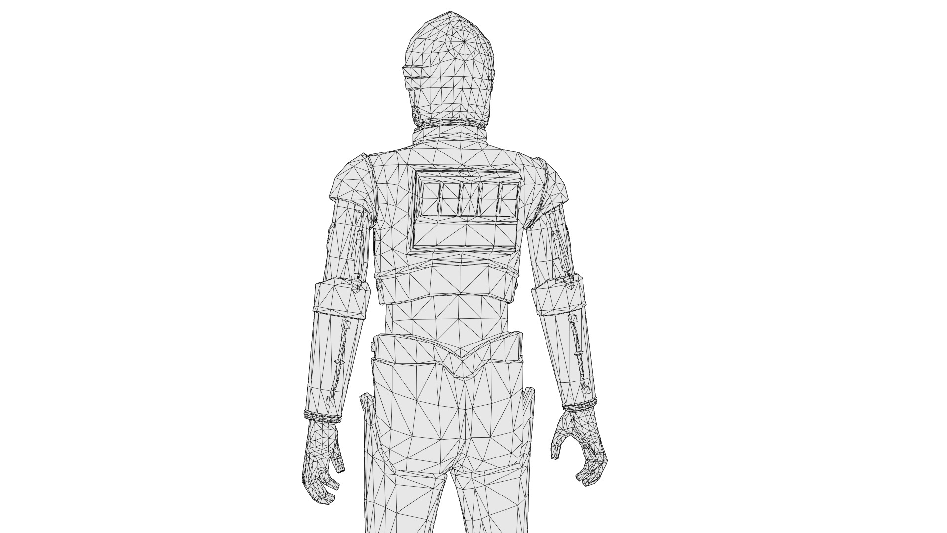 C3PO 3D Model  Humanoid AI Star Wars Low-poly 3D model_19