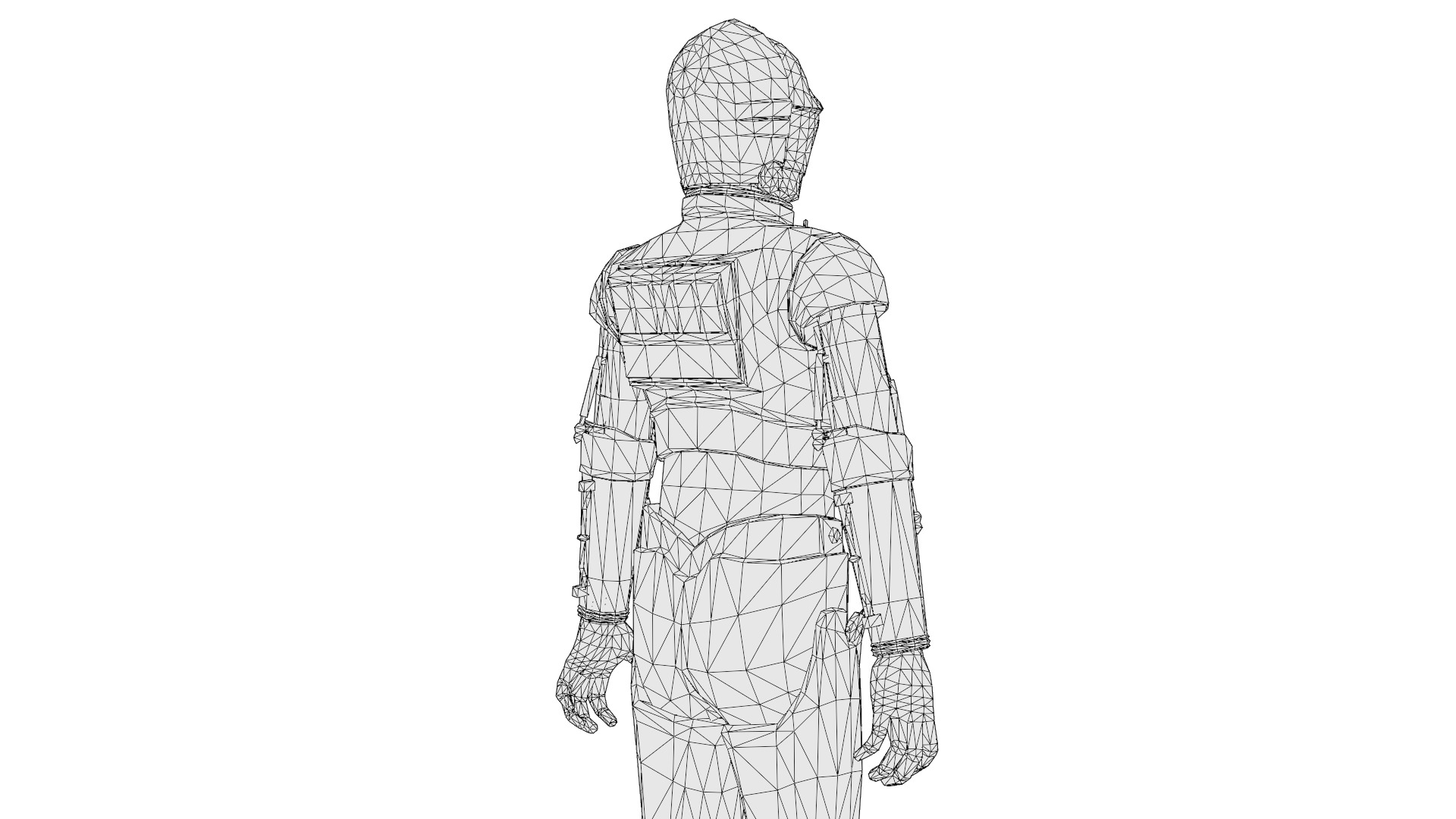 C3PO 3D Model  Humanoid AI Star Wars Low-poly 3D model_18