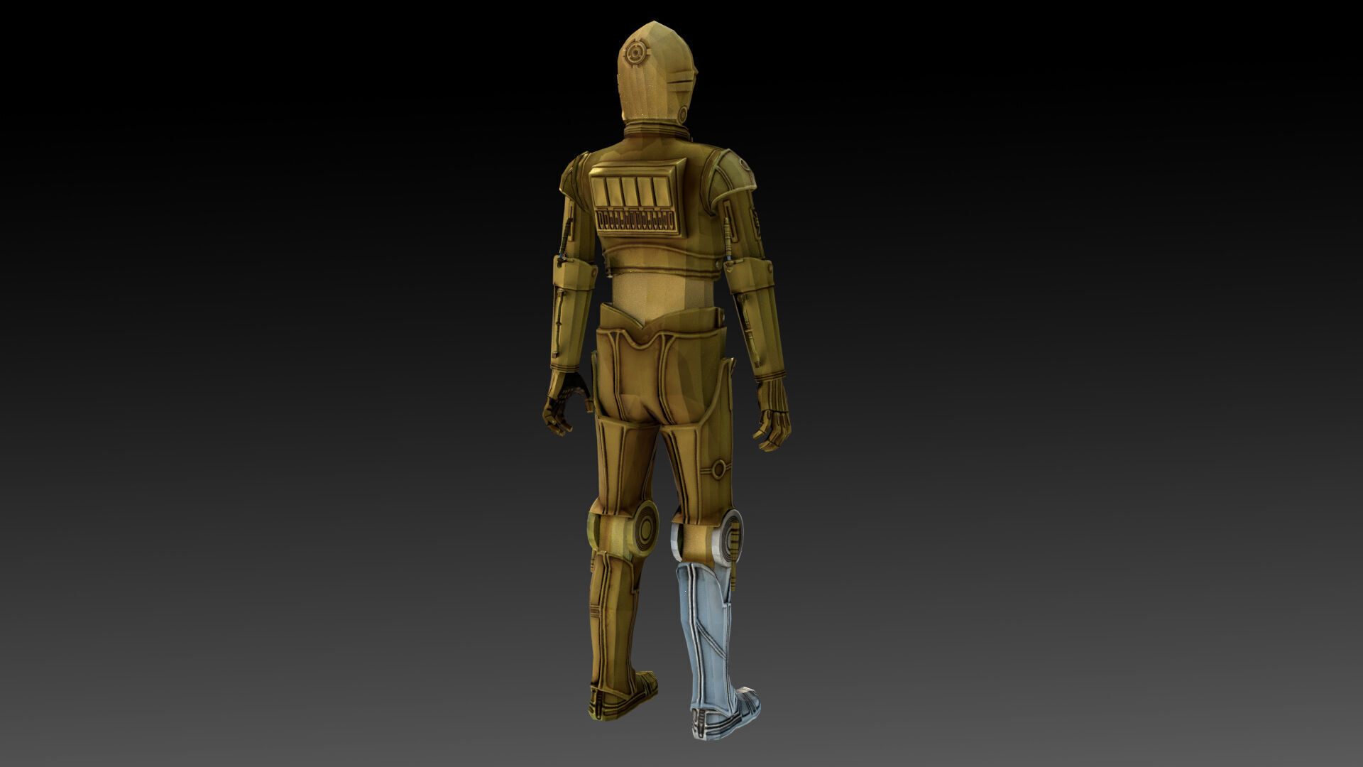 C3PO 3D Model  Humanoid AI Star Wars Low-poly 3D model_2