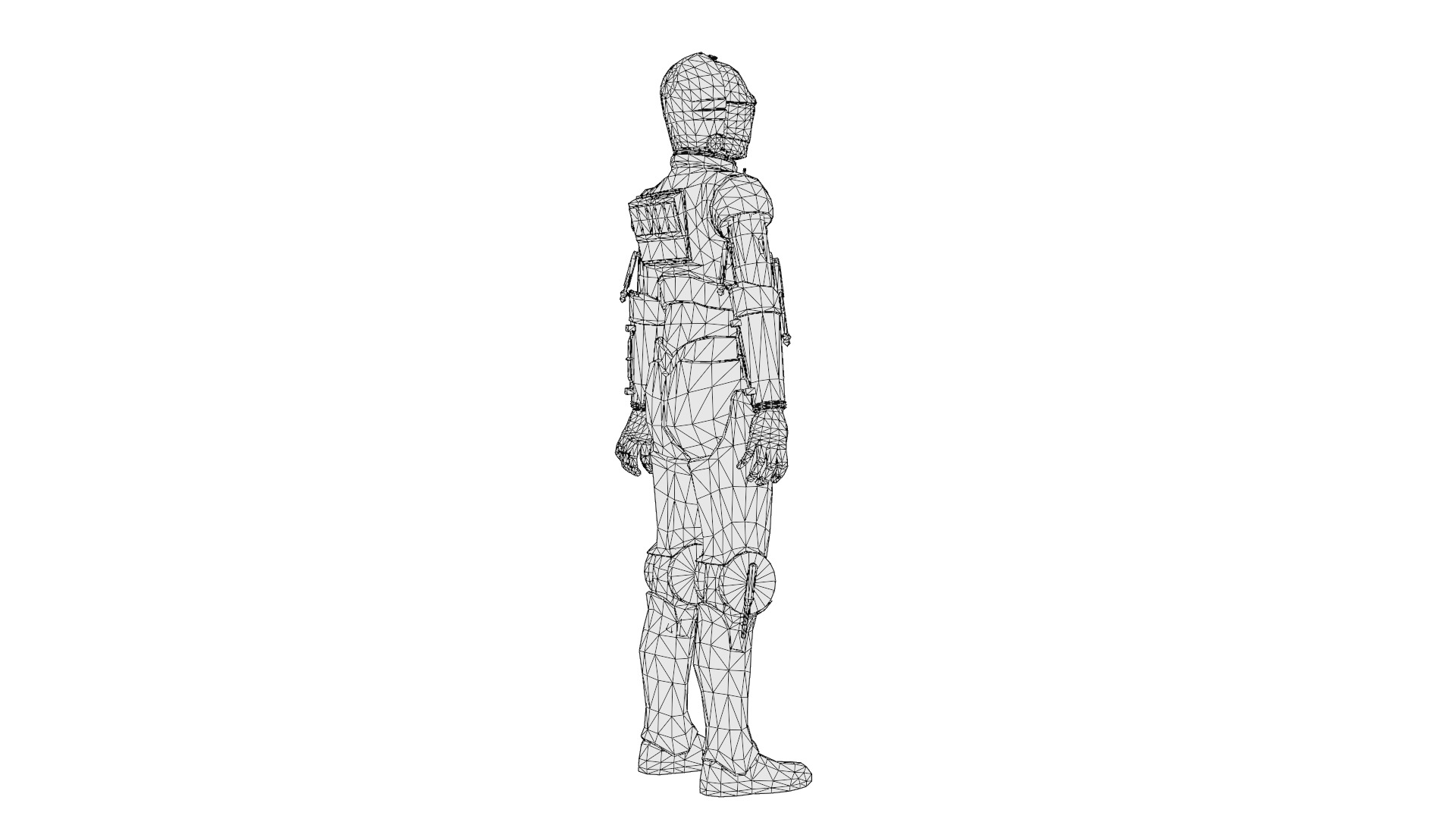 C3PO 3D Model  Humanoid AI Star Wars Low-poly 3D model_14