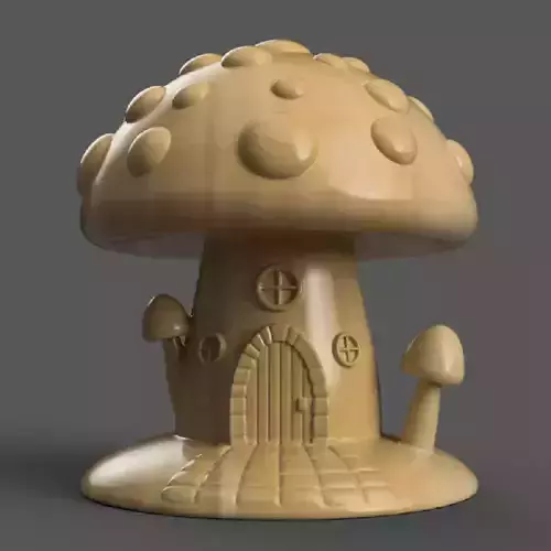 Cute Mushroom House STL File for Home and Garden Decor