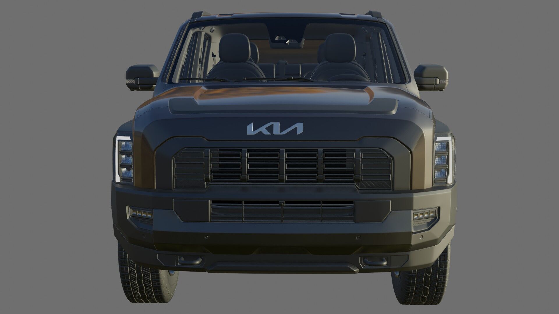 Kia Tasman 2025 with interior 3D model_22