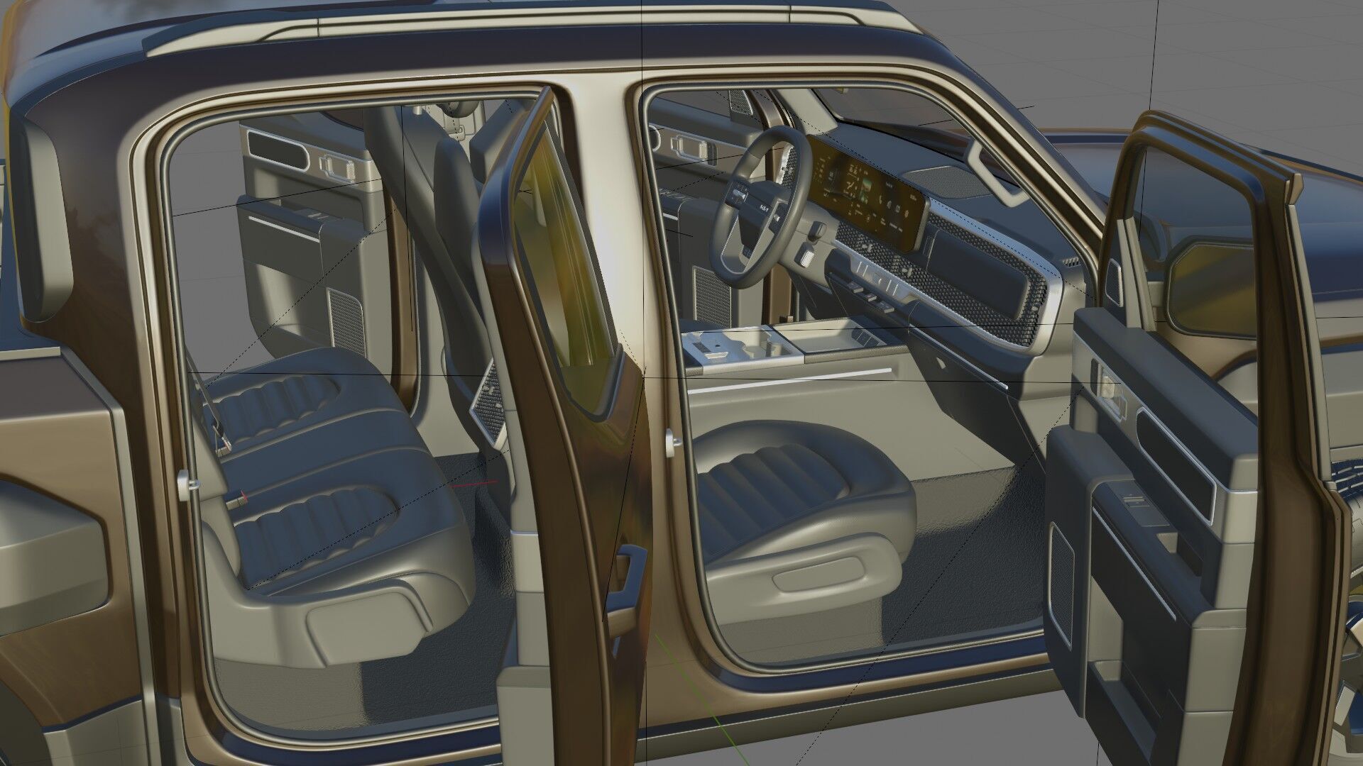Kia Tasman 2025 with interior 3D model_27