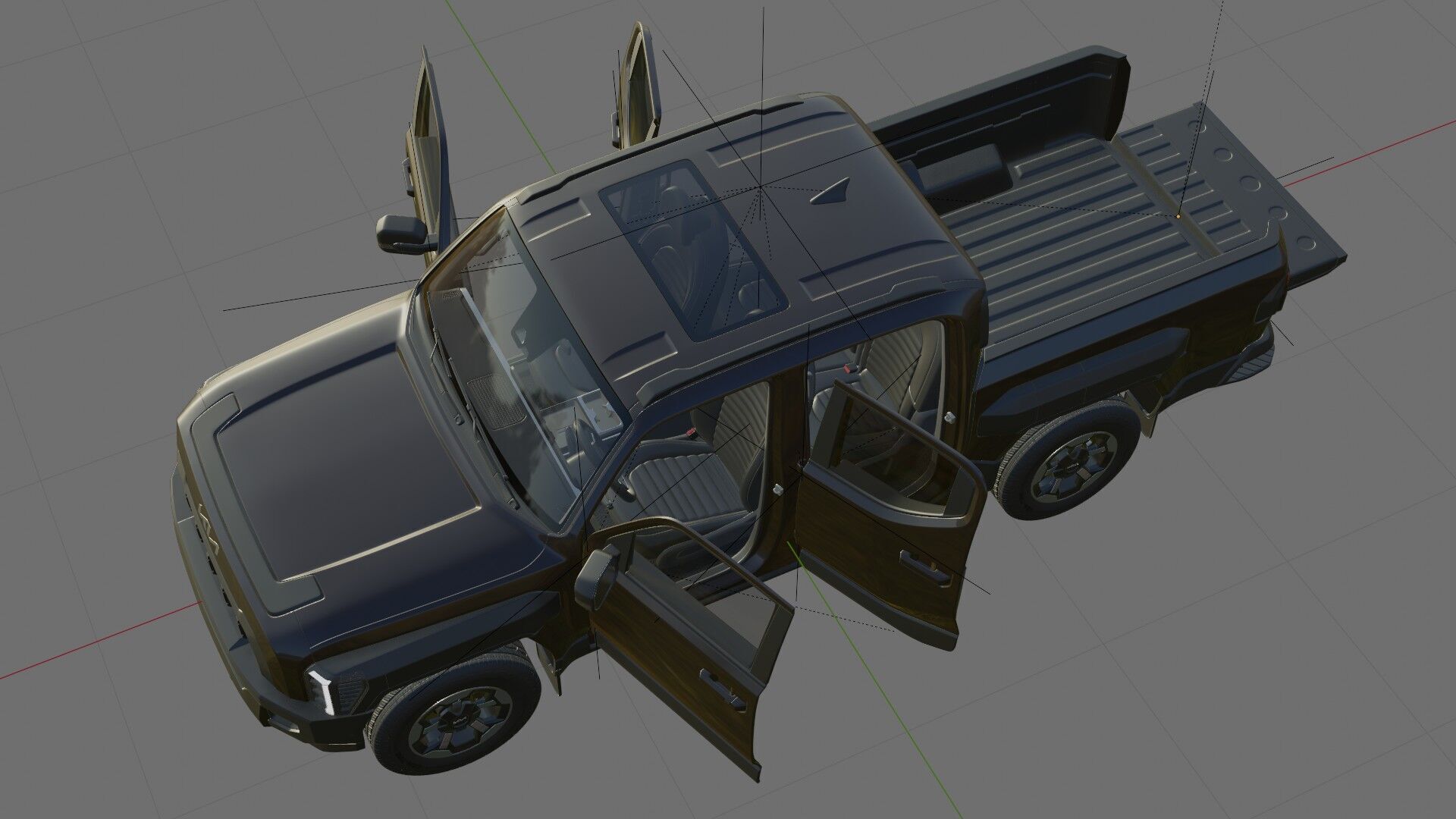 Kia Tasman 2025 with interior 3D model_29