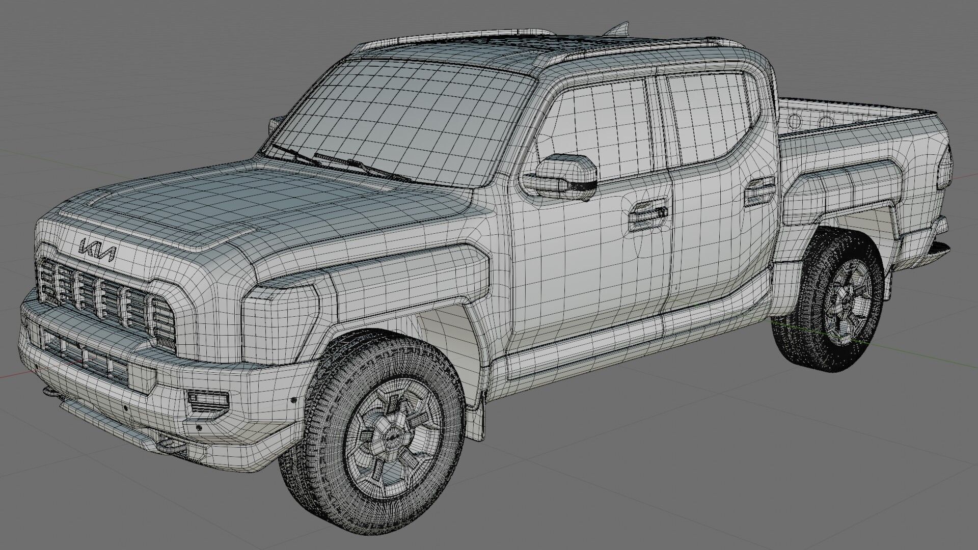 Kia Tasman 2025 with interior 3D model_30