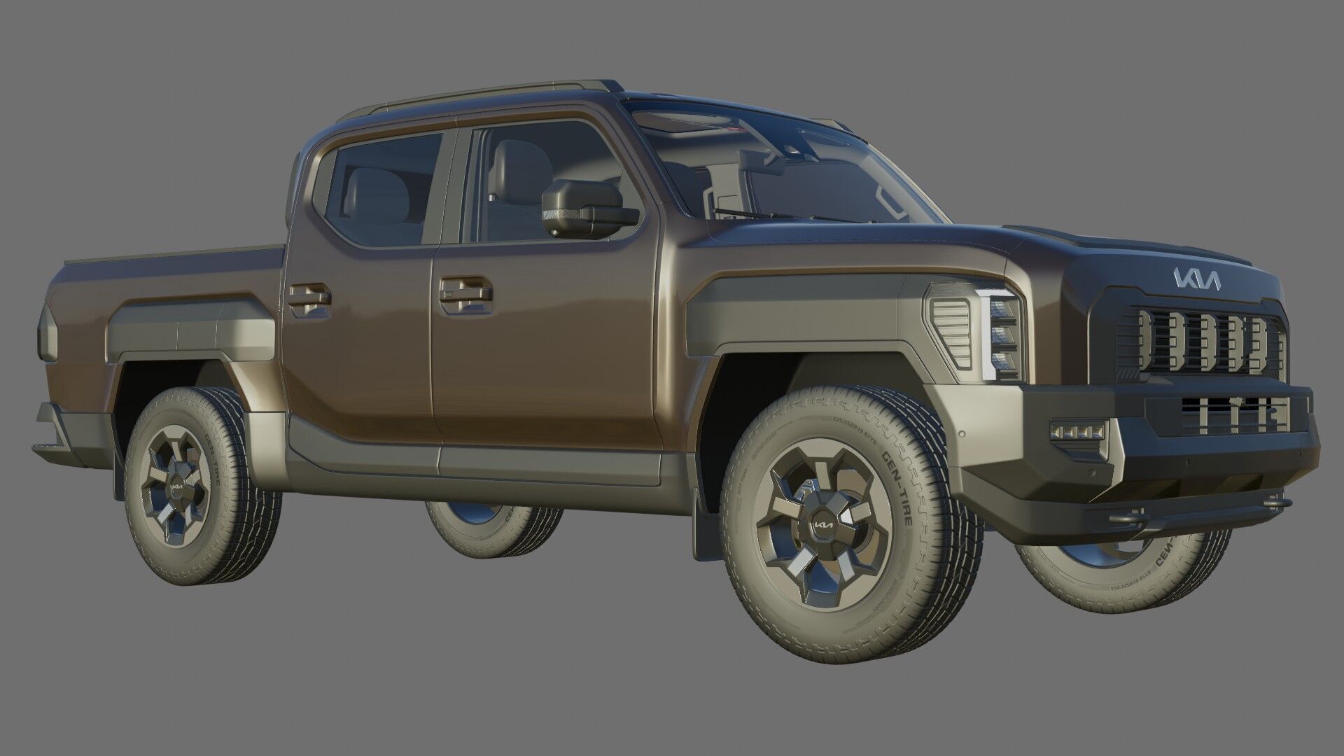 Kia Tasman 2025 with interior 3D model_24