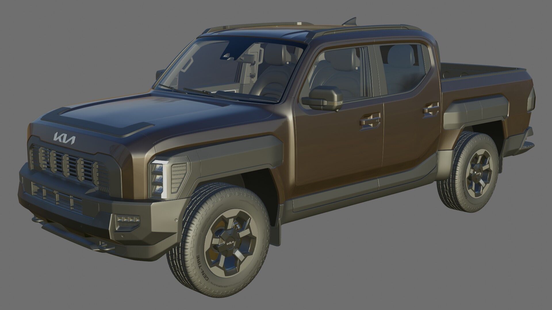 Kia Tasman 2025 with interior 3D model_19