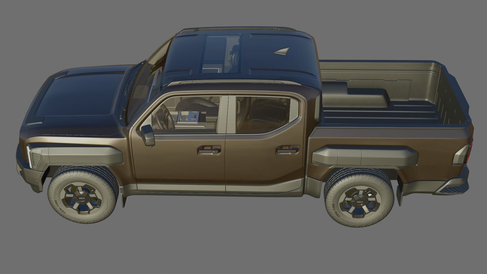 Kia Tasman 2025 with interior 3D model_21