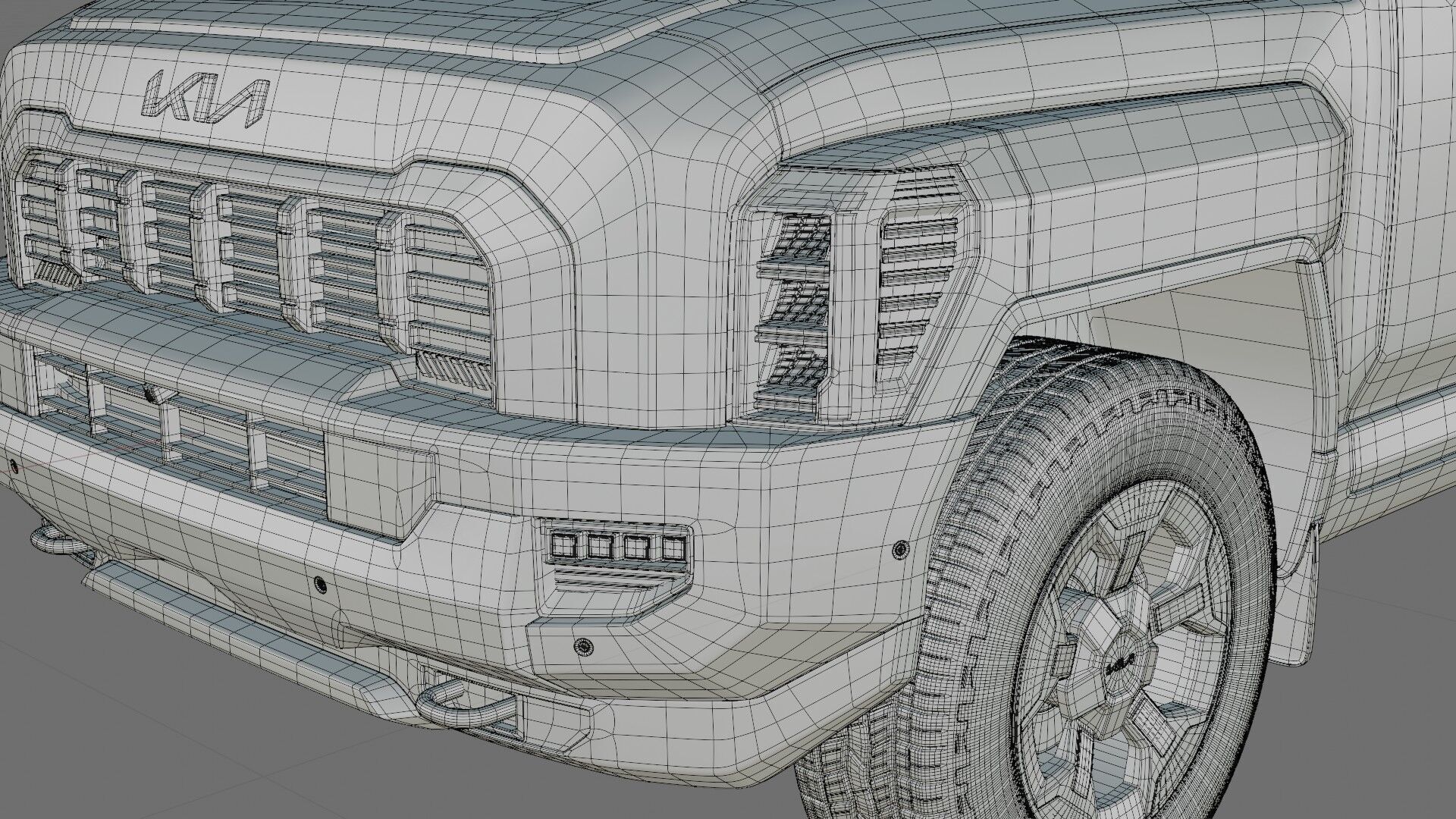 Kia Tasman 2025 with interior 3D model_32