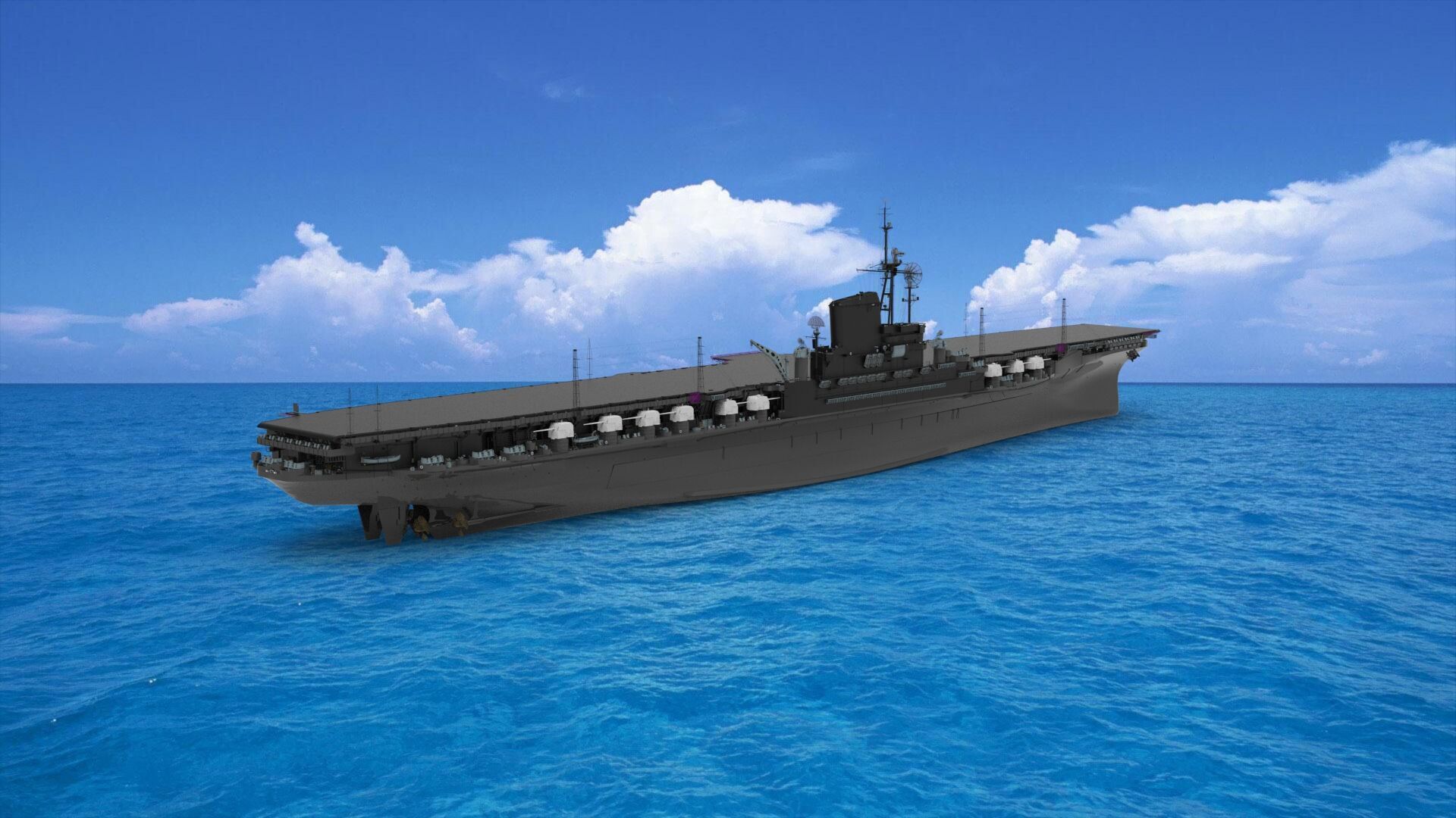 USS Midway aircraft carrier 3D model_1