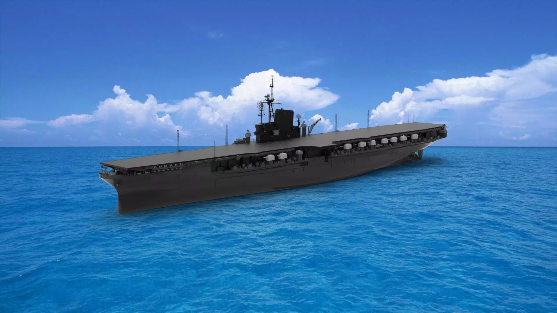 USS Midway aircraft carrier 3D model_0