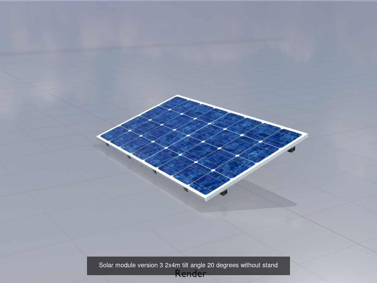 Solar module version 3 2x4m without stand 3D Model Collection_8