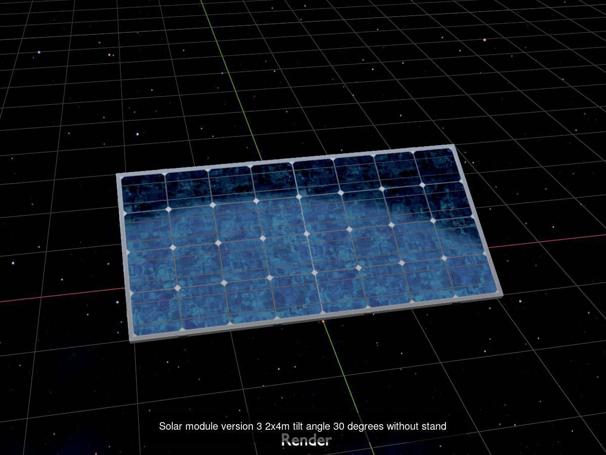 Solar module version 3 2x4m without stand 3D Model Collection_10