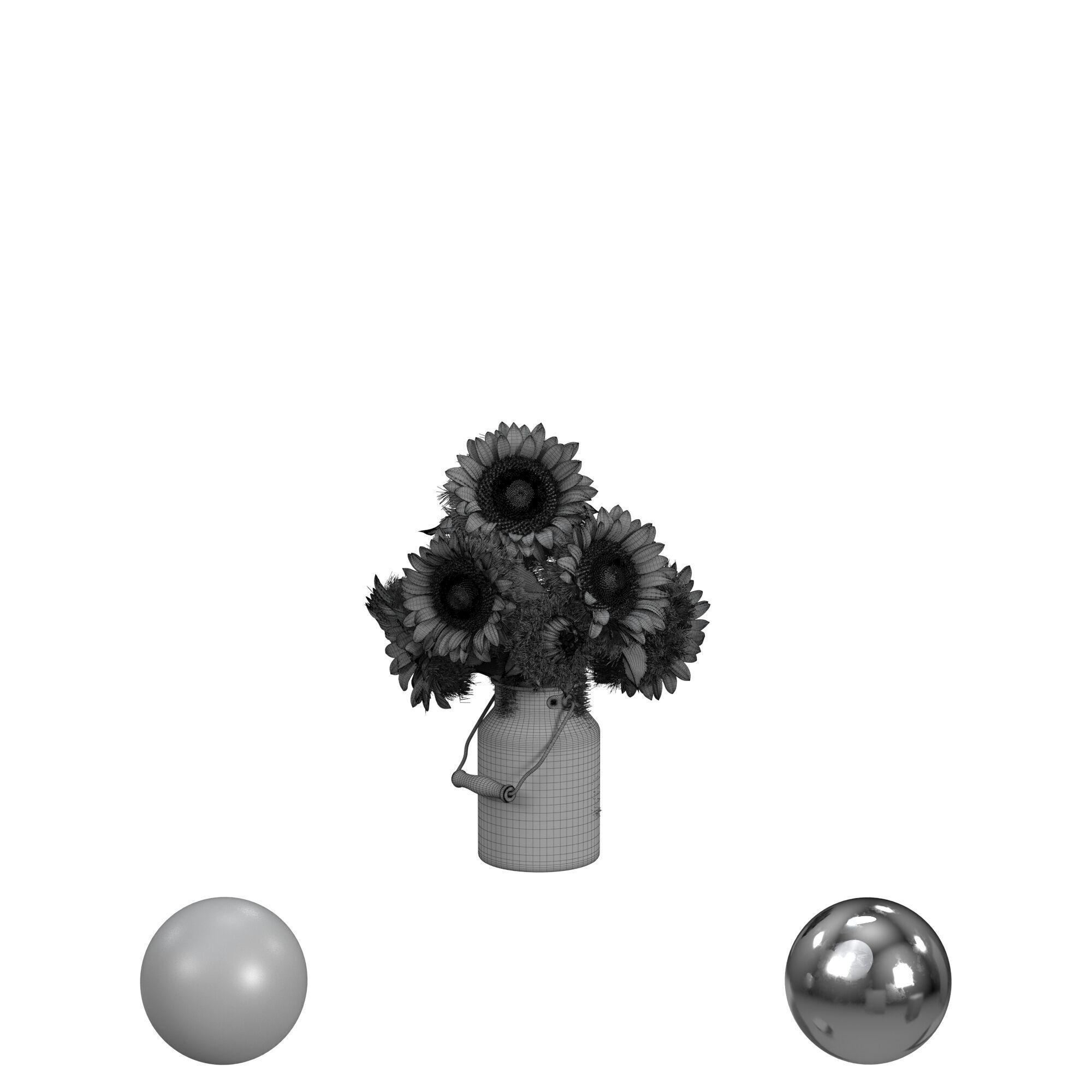 rustic sunflowers 3D model_3