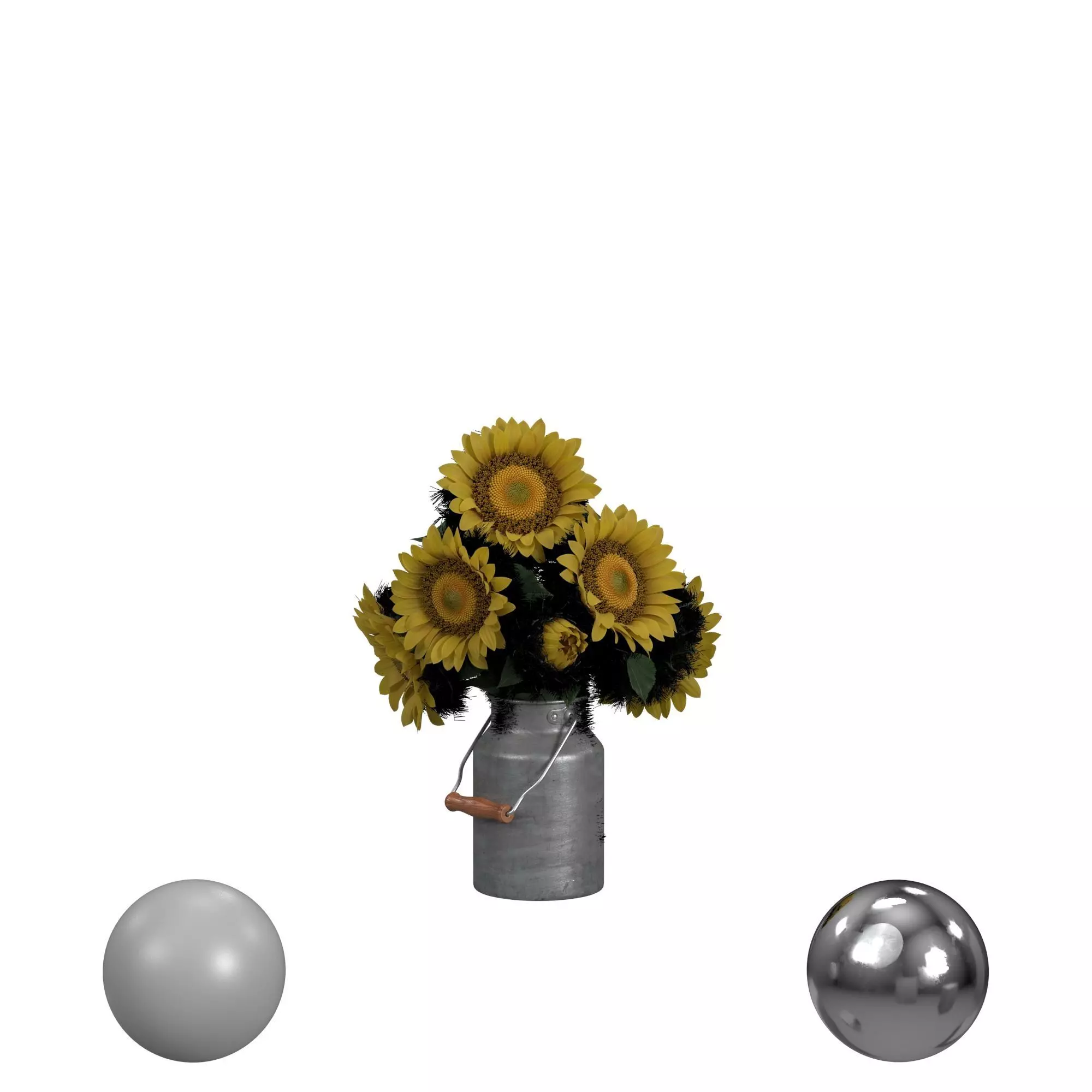 rustic sunflowers 3D model_0