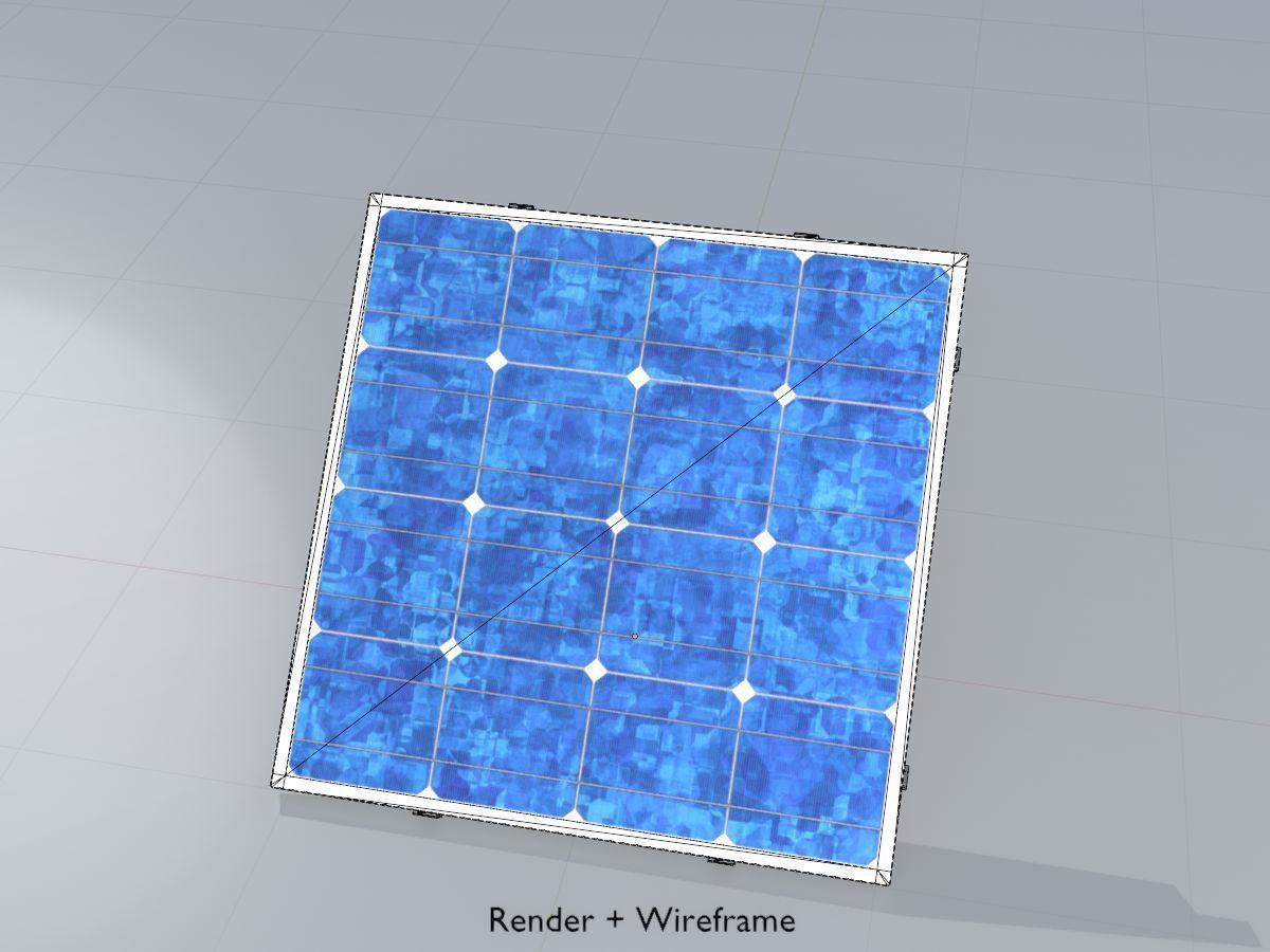 Solar module version 3 2x2m without stand 3D Model Collection_64