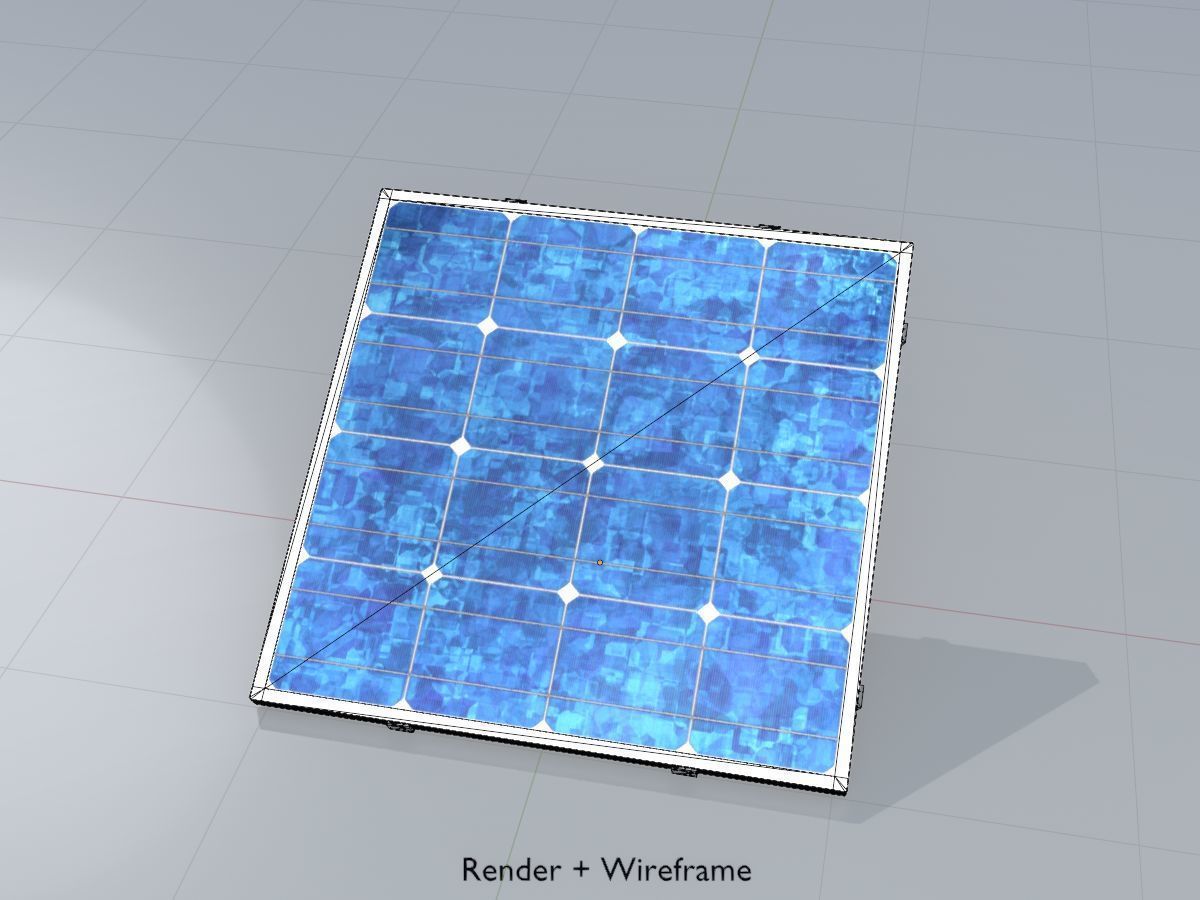 Solar module version 3 2x2m without stand 3D Model Collection_45