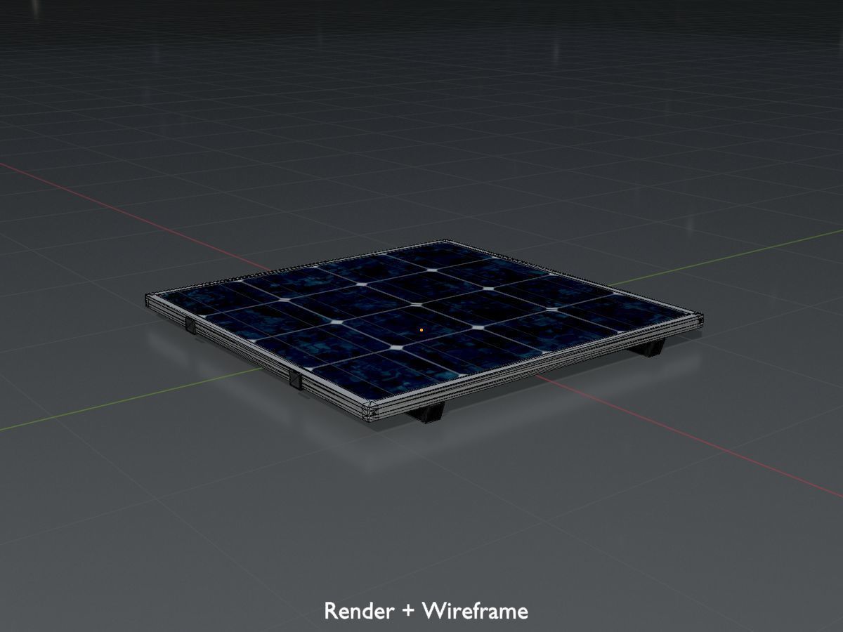 Solar module version 3 2x2m without stand 3D Model Collection_7