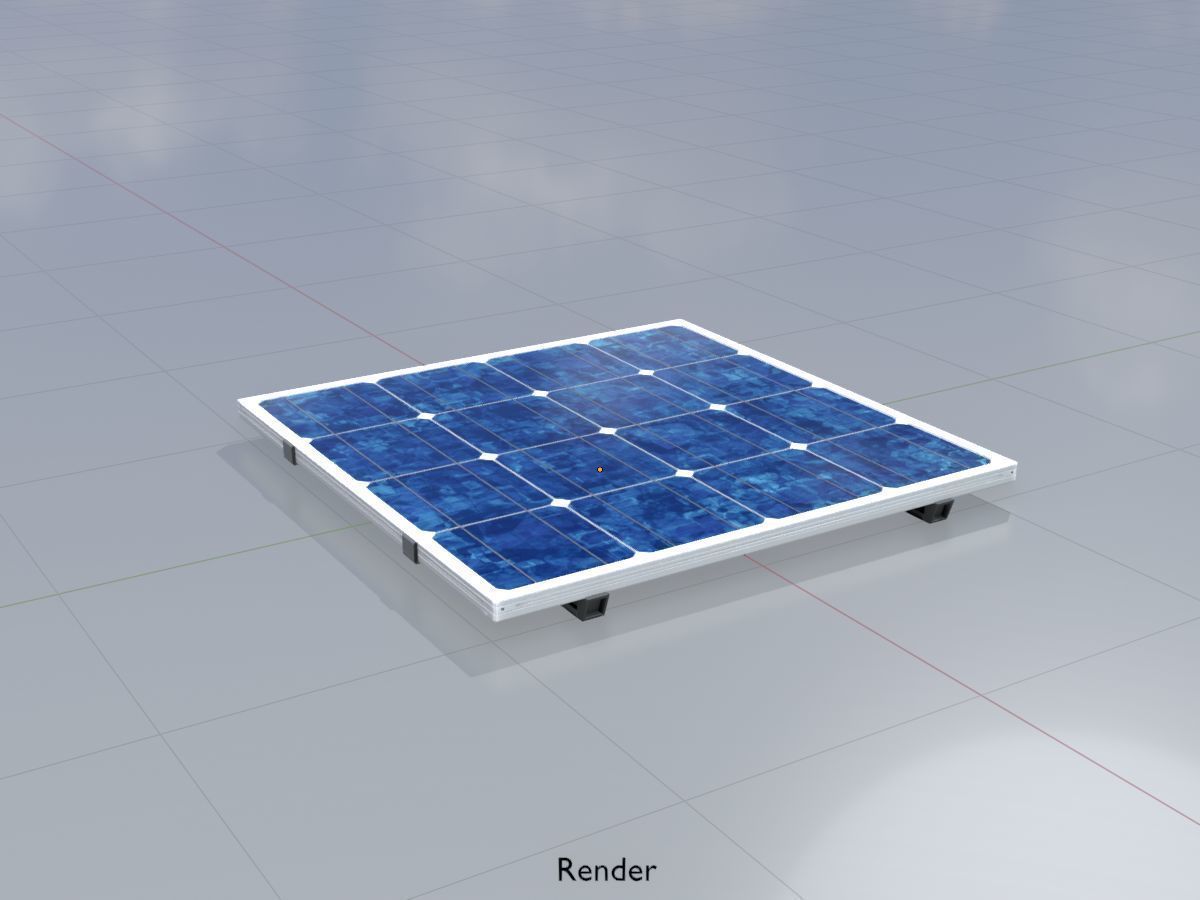 Solar module version 3 2x2m without stand 3D Model Collection_13