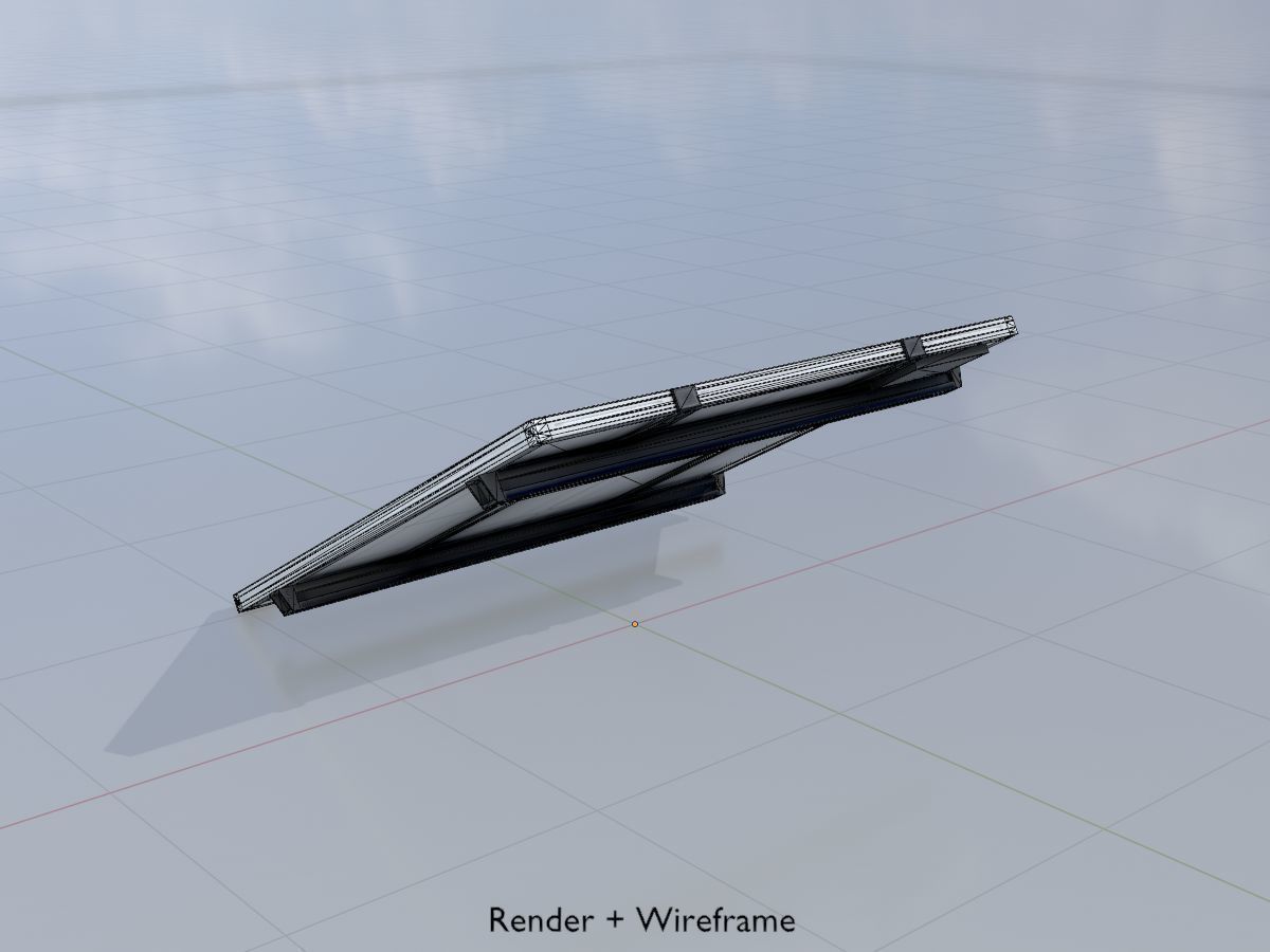 Solar module version 3 2x2m without stand 3D Model Collection_46