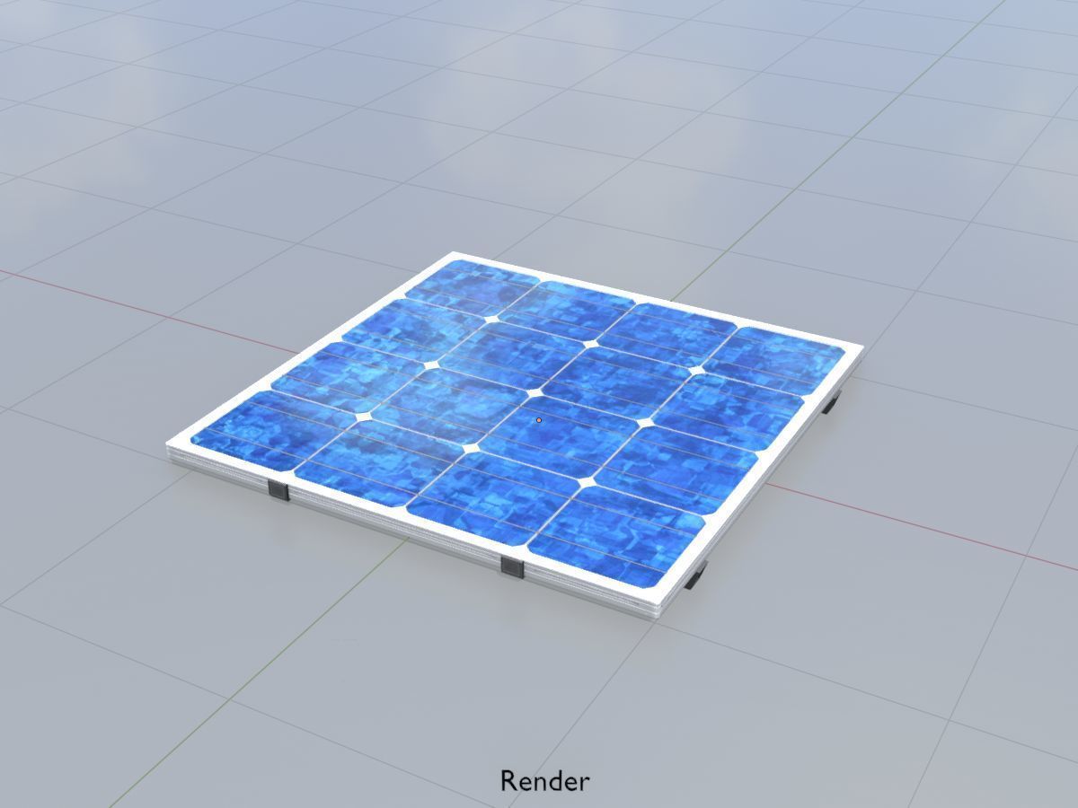 Solar module version 3 2x2m without stand 3D Model Collection_15
