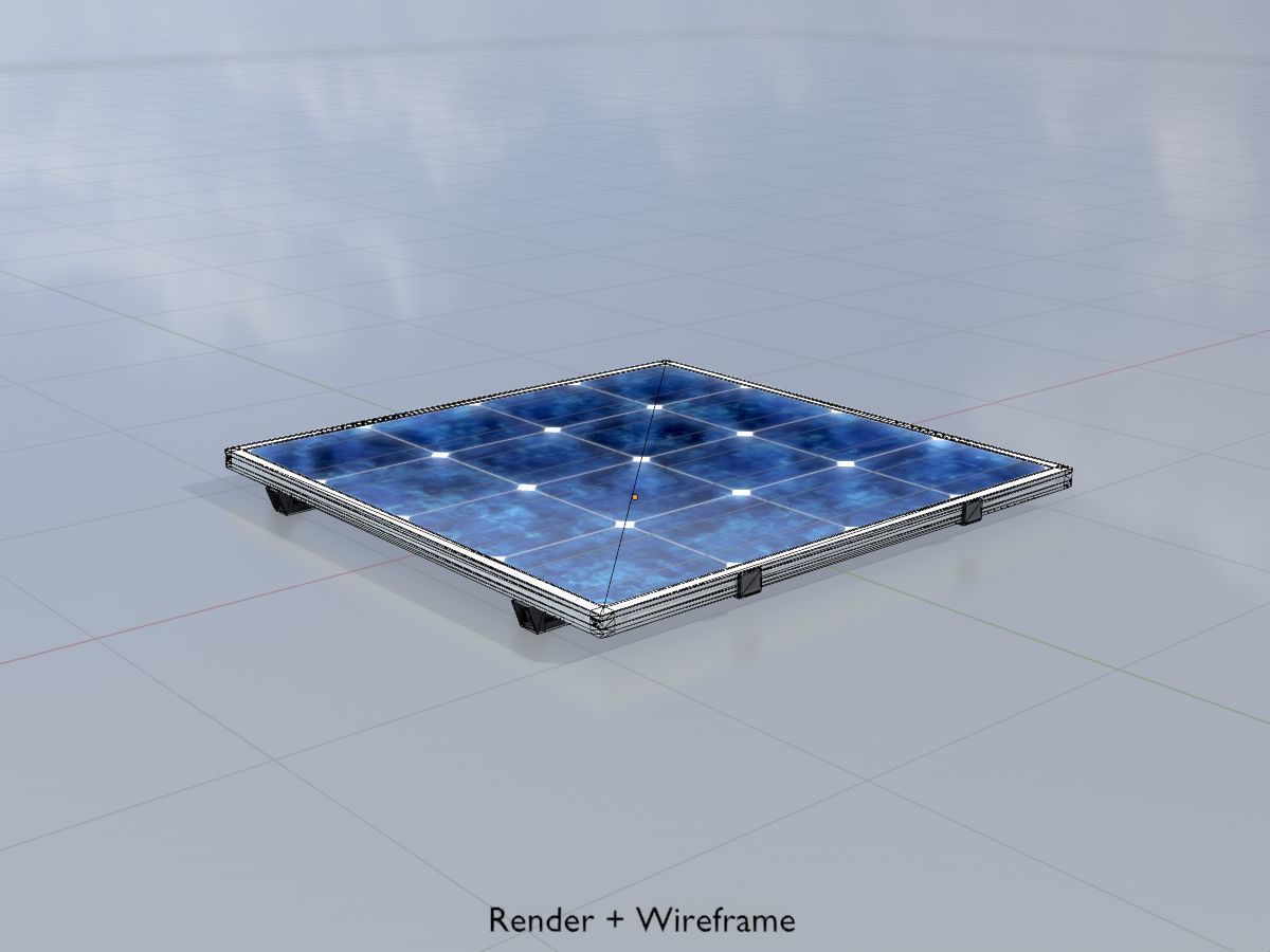 Solar module version 3 2x2m without stand 3D Model Collection_6