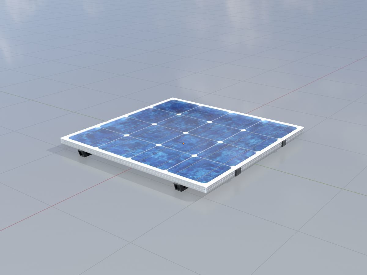 Solar module version 3 2x2m without stand 3D Model Collection_2