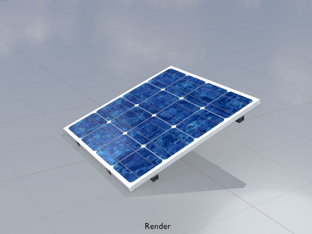 Solar module version 3 2x2m without stand 3D Model Collection_20