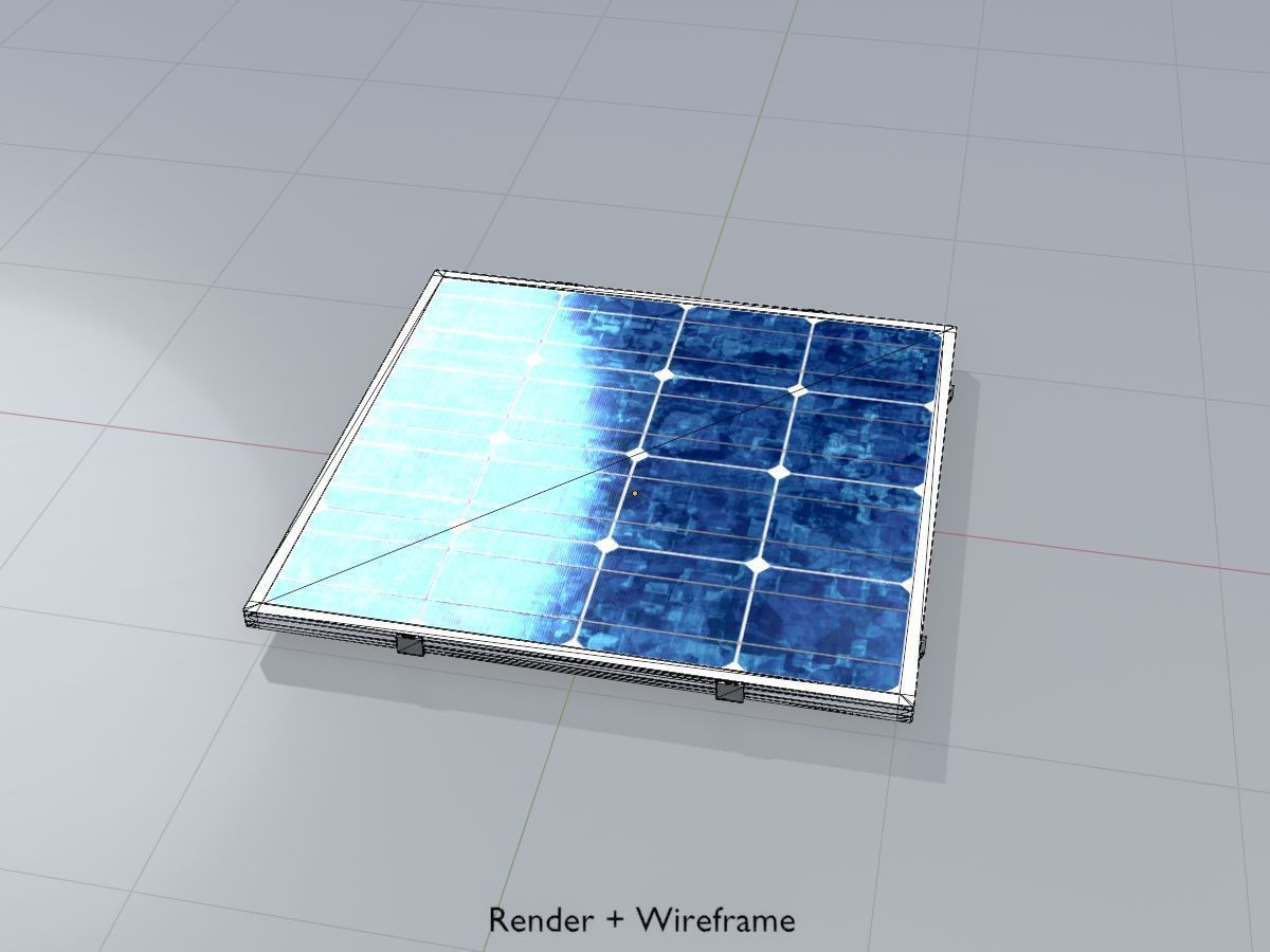 Solar module version 3 2x2m without stand 3D Model Collection_5