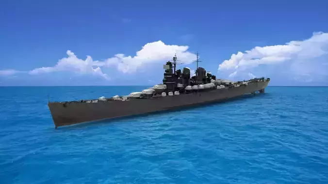 warship 3D model