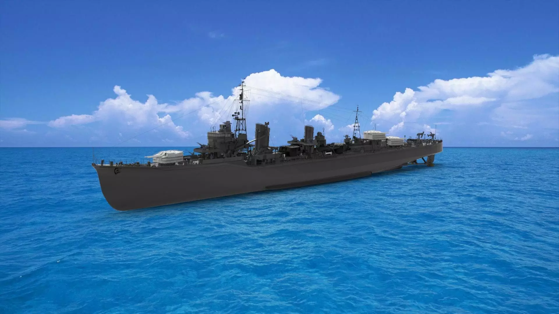 Japanese destroyer Yukikaze 3D model_0